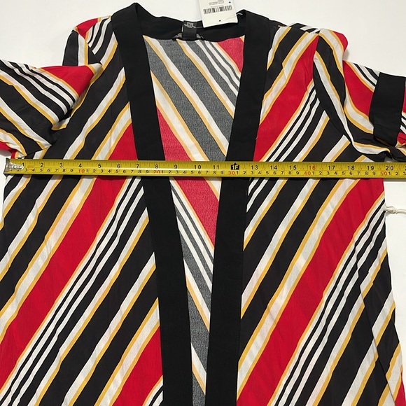 Forever 21 Casual Jacket Cover Up Kimono Cardigan Stripes Multicolor Sz L. NWT - Picture 16 of 17